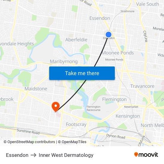 Essendon to Inner West Dermatology map