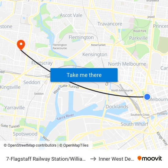 7-Flagstaff Railway Station/William St (Melbourne City) to Inner West Dermatology map