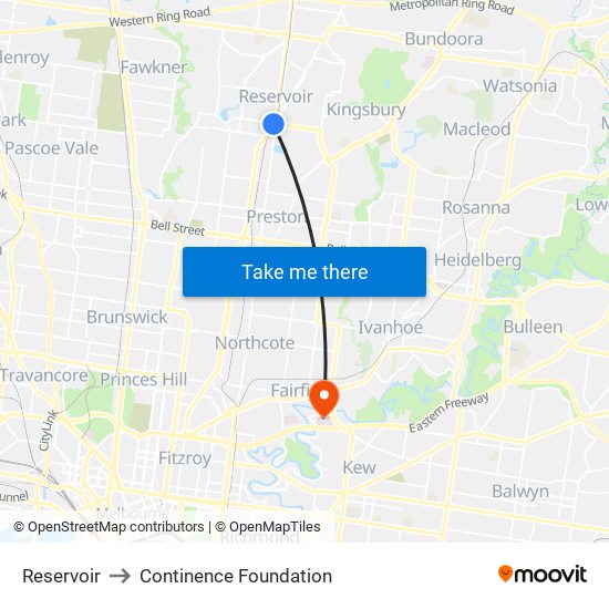 Reservoir to Continence Foundation map