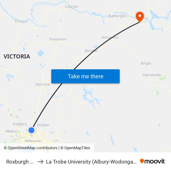 Roxburgh Park to La Trobe University (Albury-Wodonga Campus) map