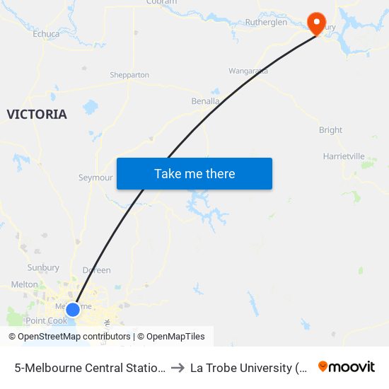 5-Melbourne Central Station/Elizabeth St (Melbourne City) to La Trobe University (Albury-Wodonga Campus) map