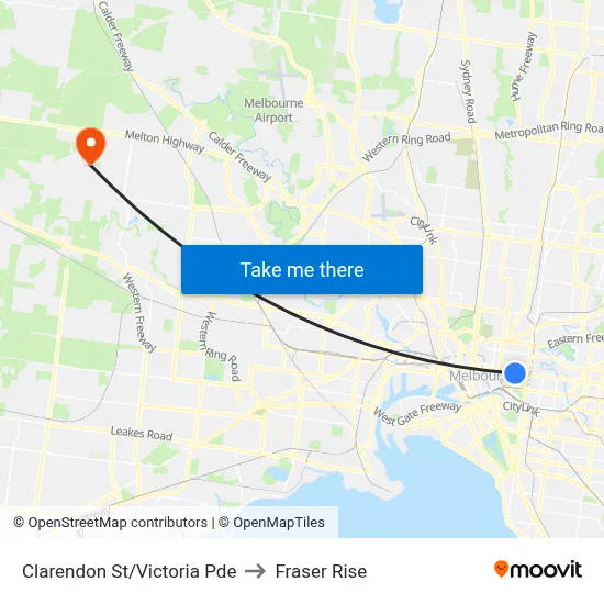 Clarendon St/Victoria Pde to Fraser Rise map