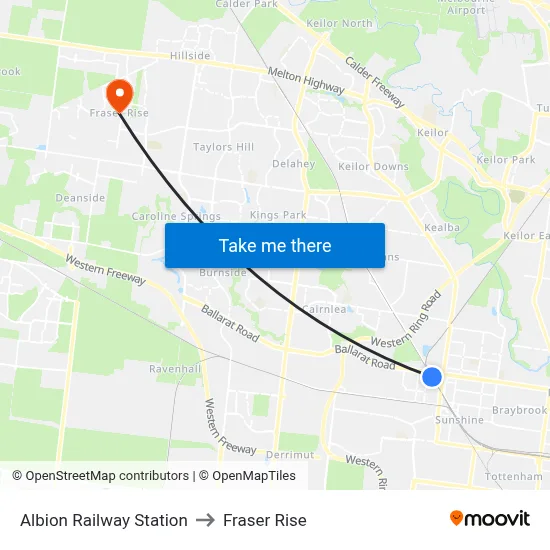 Albion Railway Station to Fraser Rise map