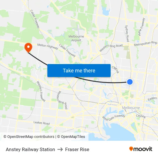 Anstey Railway Station to Fraser Rise map