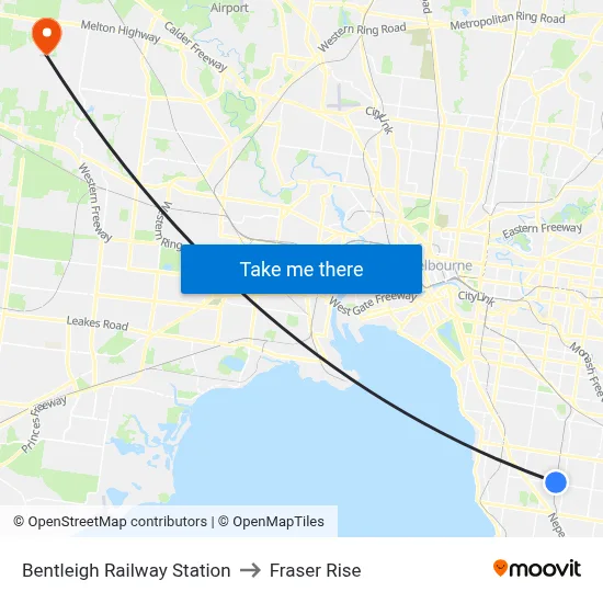 Bentleigh Railway Station to Fraser Rise map