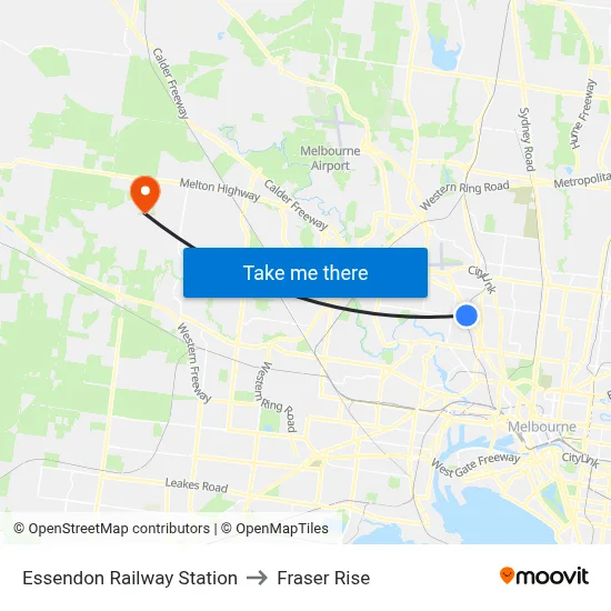 Essendon Railway Station to Fraser Rise map