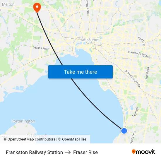 Frankston Railway Station to Fraser Rise map