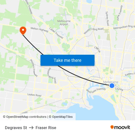 Degraves St to Fraser Rise map