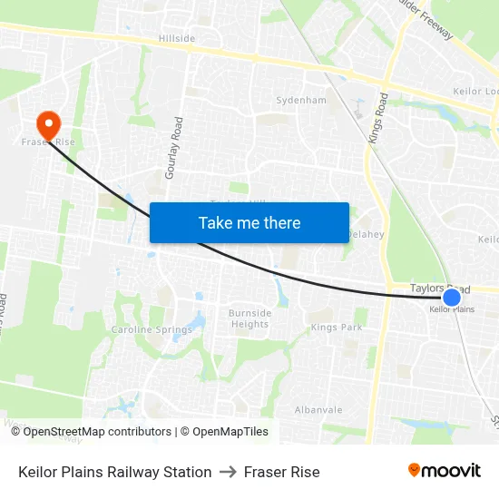 Keilor Plains Railway Station to Fraser Rise map