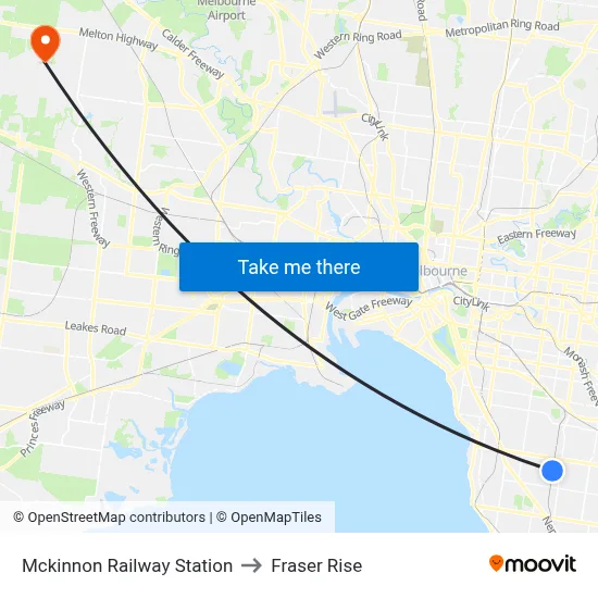 Mckinnon Railway Station to Fraser Rise map