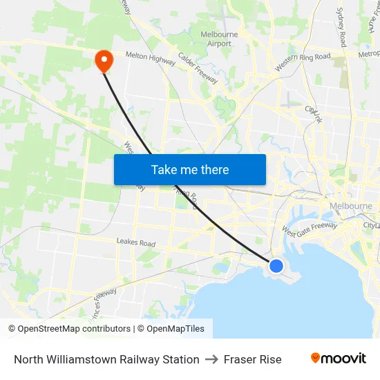 North Williamstown Railway Station to Fraser Rise map