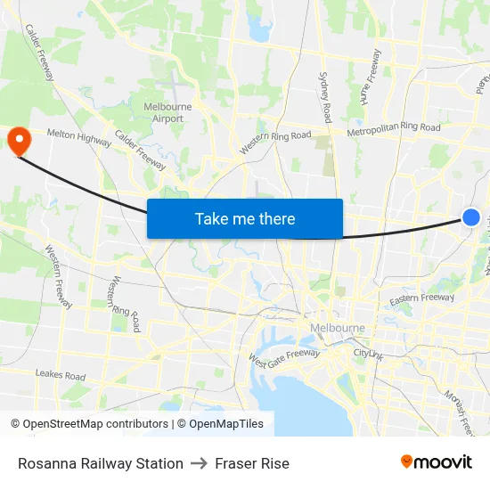 Rosanna Railway Station to Fraser Rise map