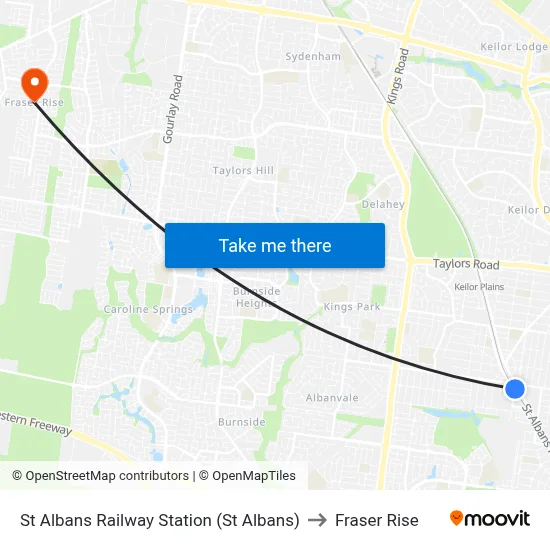 St Albans Railway Station (St Albans) to Fraser Rise map