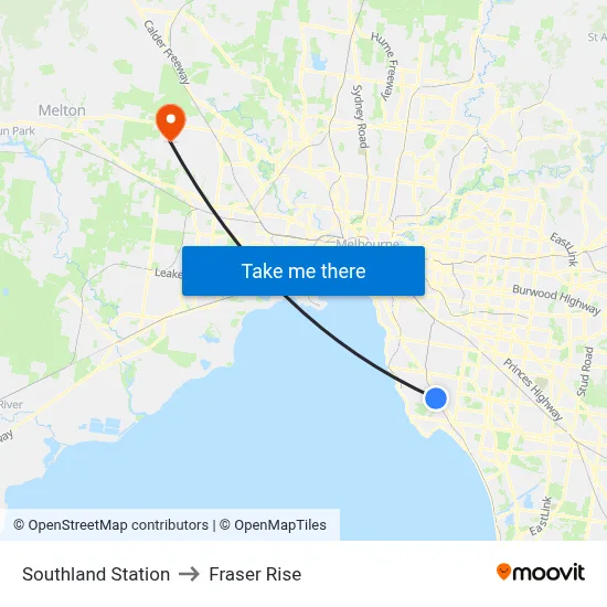 Southland Station to Fraser Rise map