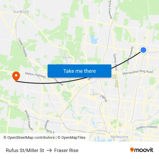 Rufus St/Miller St to Fraser Rise map