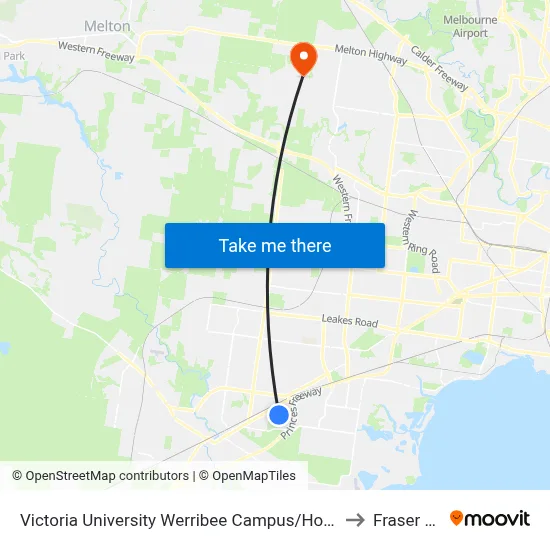 Victoria University Werribee Campus/Hoppers Lane to Fraser Rise map