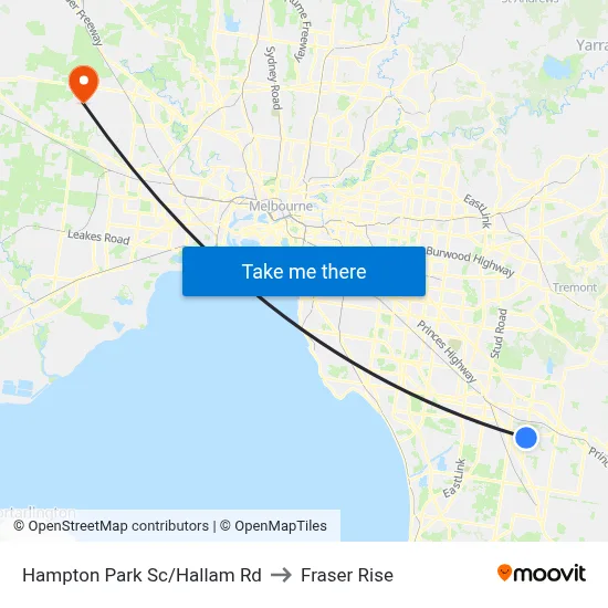 Hampton Park Sc/Hallam Rd to Fraser Rise map