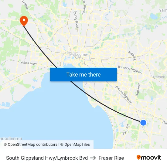 South Gippsland Hwy/Lynbrook Bvd to Fraser Rise map