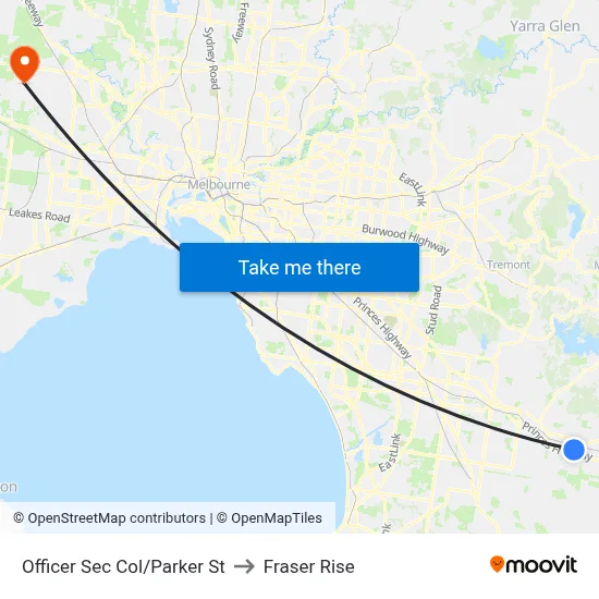 Officer Sec Col/Parker St to Fraser Rise map