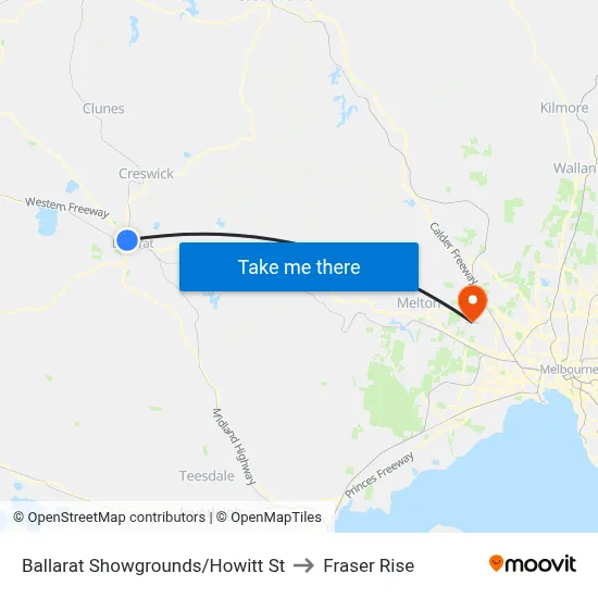 Ballarat Showgrounds/Howitt St to Fraser Rise map