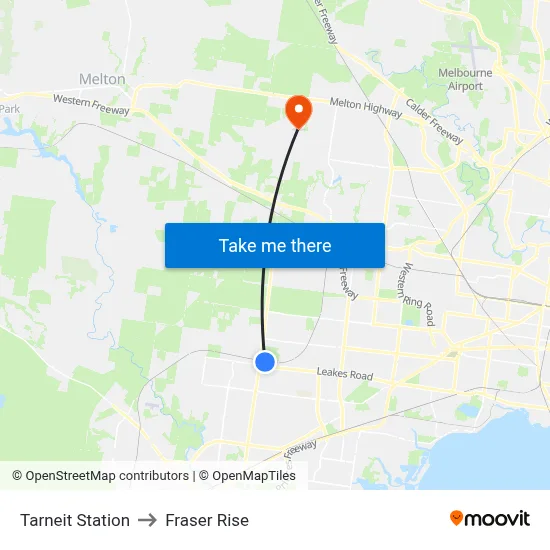 Tarneit Station to Fraser Rise map