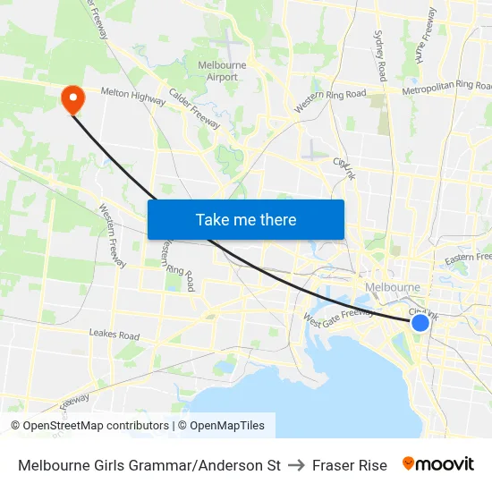 Melbourne Girls Grammar/Anderson St to Fraser Rise map