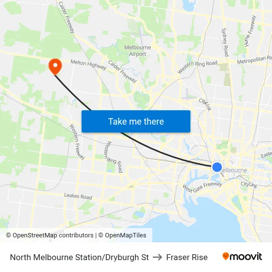 North Melbourne Station/Dryburgh St to Fraser Rise map