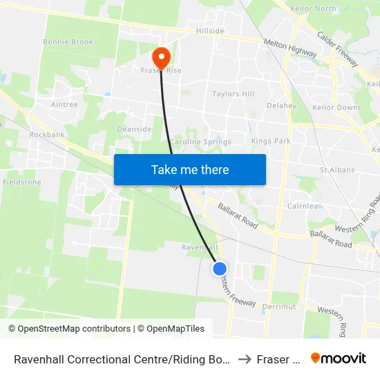 Ravenhall Correctional Centre/Riding Boundary Rd to Fraser Rise map