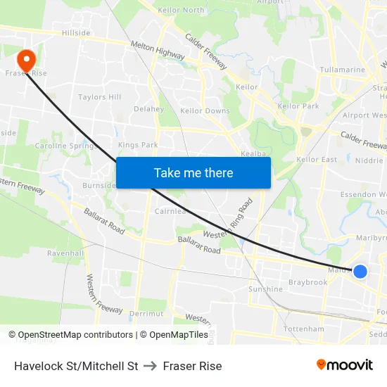 Havelock St/Mitchell St to Fraser Rise map
