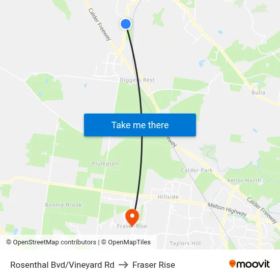 Rosenthal Bvd/Vineyard Rd to Fraser Rise map