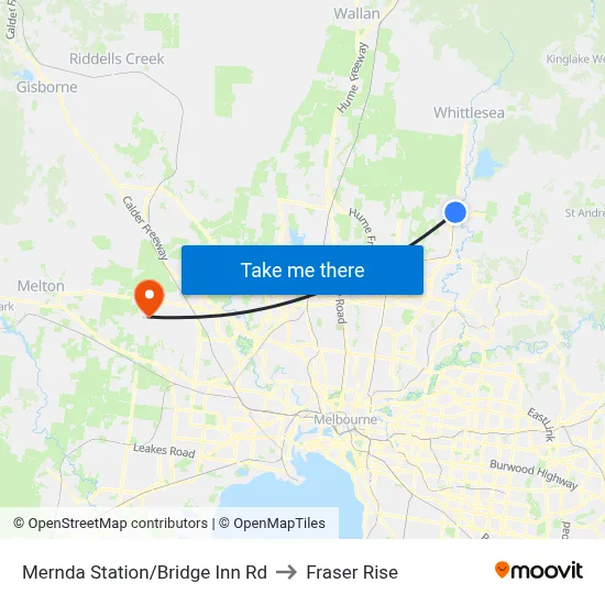 Mernda Station/Bridge Inn Rd to Fraser Rise map