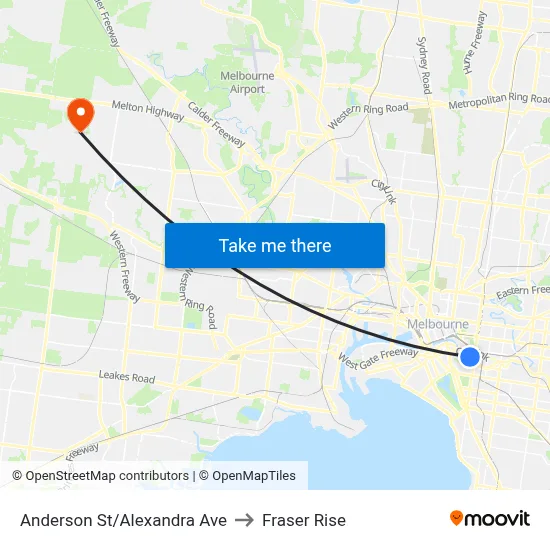 Anderson St/Alexandra Ave to Fraser Rise map