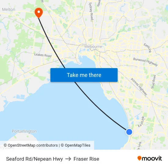 Seaford Rd/Nepean Hwy to Fraser Rise map