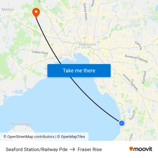 Seaford Station/Railway Pde to Fraser Rise map