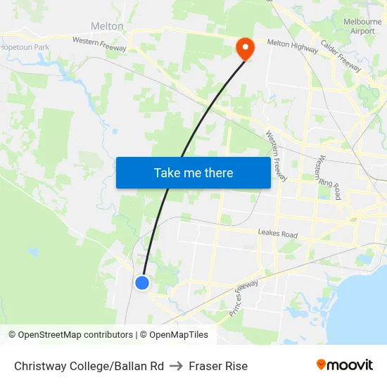 Christway College/Ballan Rd to Fraser Rise map