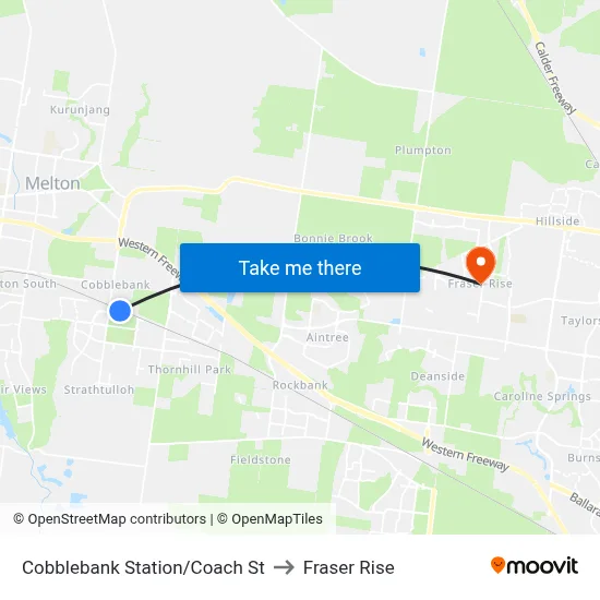 Cobblebank Station/Coach St to Fraser Rise map