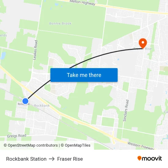 Rockbank Station to Fraser Rise map