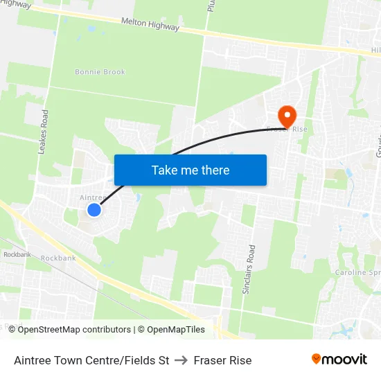 Aintree Town Centre/Fields St to Fraser Rise map