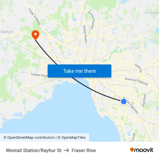 Westall Station/Rayhur St to Fraser Rise map