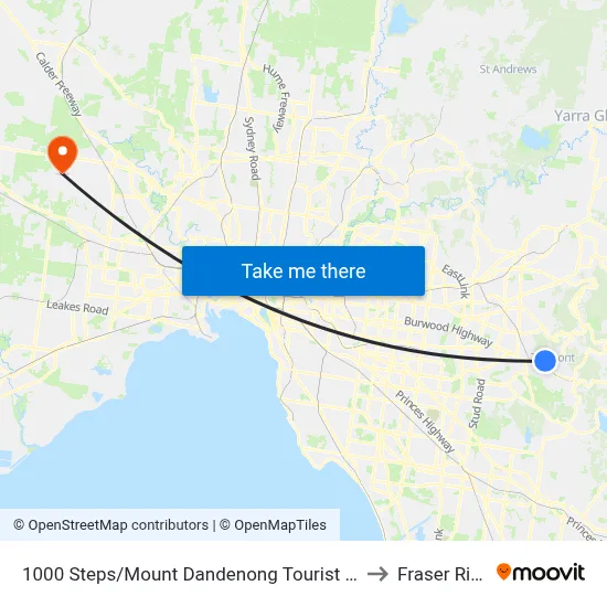 1000 Steps/Mount Dandenong Tourist Rd to Fraser Rise map