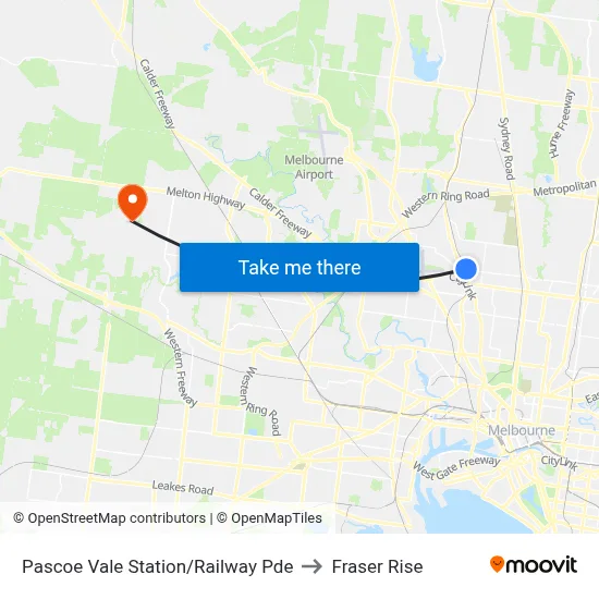 Pascoe Vale Station/Railway Pde to Fraser Rise map