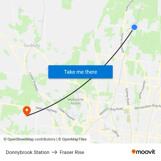 Donnybrook Station to Fraser Rise map