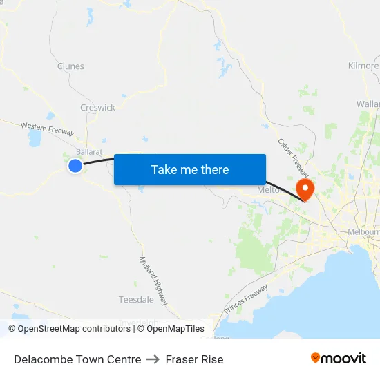 Delacombe Town Centre to Fraser Rise map