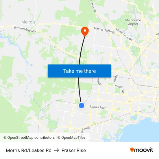 Morris Rd/Leakes Rd to Fraser Rise map