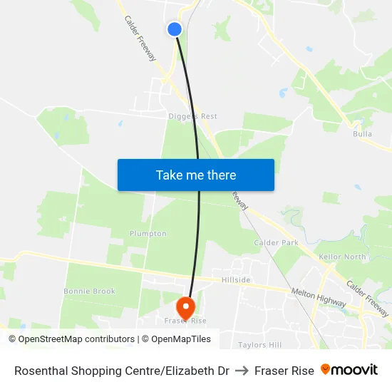 Rosenthal Shopping Centre/Elizabeth Dr to Fraser Rise map