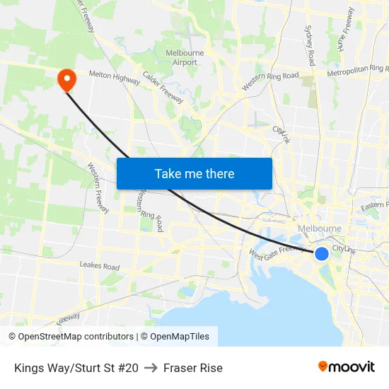 Kings Way/Sturt St #20 to Fraser Rise map