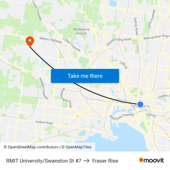 RMIT University/Swanston St #7 to Fraser Rise map