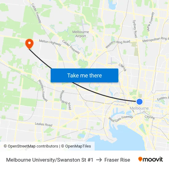 Melbourne University/Swanston St #1 to Fraser Rise map