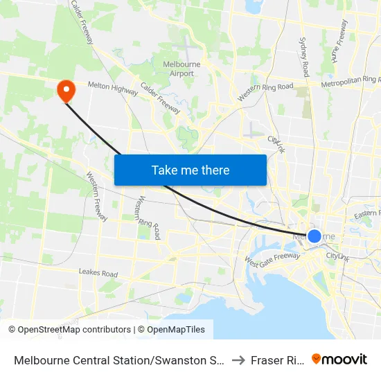 Melbourne Central Station/Swanston St #8 to Fraser Rise map