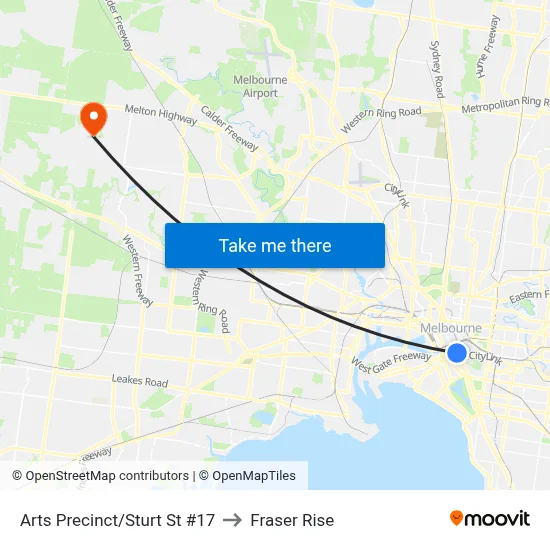 Arts Precinct/Sturt St #17 to Fraser Rise map